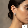 Natural Emerald Teardrop Halo Stud Earrings in 14k gold Fine Gold Jewelry