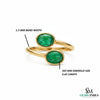 Double Oval Emerald Gold Ring – Modern Bypass Statement Ring