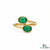Double Oval Emerald Gold Ring – Modern Bypass Statement Ring