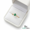 Tiny Emerald Ring Minimalist Green Stone Stacking Band for Women