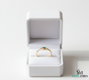 Delicate Natural Emerald Eye Symbol Fine Gold Band Ring - Minimalist emerald ring