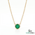 Round Emerald Bezel Set Pendant Necklace – Minimalist Solitaire Green Gemstone Fine Jewelry