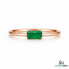 Emerald Cut Green Emerald Solitaire Ring – Minimalist Classic Fine Jewelry Engagement Style