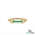 Contemporary Link Style Fine Jewelry Statement Ring with Green Gemstones