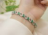 14k Gold Zambian Emerald and Diamond Bangle Bracelet