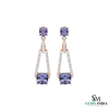Cushion Cut Tanzanite & Diamond Drop Earring - Luxury Gold Jewelry