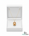 November Birthstone Cushion Cut Citrine Diamond Halo Pendant