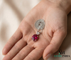 Oval Red Ruby Solitaire Pendant Minimalist Ruby Birthstone for Women