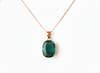 10.40 Carat Natural Emerald Pendant: 14k Gold Cushion Cut Gemstone