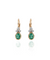 2.10 carat Oval Natural Emerald Dangle Earrings with Diamond Cluster 14K Gold Gift for Her