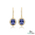 Elegant Oval Blue Tanzanite Diamond Halo Earrings - Fine Gemstone Jewelry