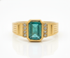 2.80 Carats Natural Emerald Men's Ring In 18K Solid Gold Men's Wedding Emerald Cut Mens Ring