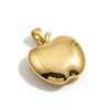 14K Solid Yellow Gold Apple Pendant For Unisex , Artistic Design Pendant For Daily Use