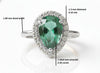 Pear Shape 2.90 carat Natural Emerald And Diamond Engagement Ring