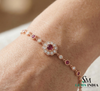 Ruby and Diamond Floral Chain Bracelet in Rose Gold – Fine Gemstone Jewelry for Women