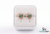 Marquise Emerald Heart Shaped Gold Stud Earrings
