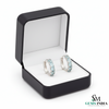 Natural Aquamarine Hoop Earrings - Elegant Blue Gemstone Jewelry