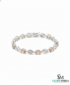 Luxury Morganite & Diamond Tennis Bracelet - Gold Bracelet for Women
