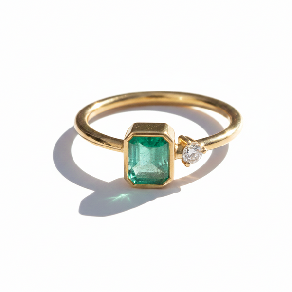 1 Carats Emerald Cut Natural May Birthstone Emerald Solitaire Ring - Women Wedding Gift Ring