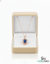 Elegant Blue Tanzanite Diamond Oval Pendant in 14k and 18k Gold