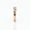 0.12 carat Zigzag Natural Emerald Band Ring in 14k Gold Dainty Stacking Ring