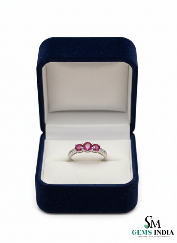 Natürlicher Rubin- und Diamant-Eulenring aus massivem 18-karätigem Gold, eleganter Eulenform-Ring