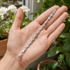 Oval Aquamarine Tennis Bracelet with Diamond Accents - Gift for Wife