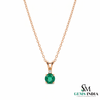 Round Cut Emerald Diamond Pendant Necklace – Minimalist Fine Jewelry