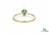 Round Emerald Solitaire Ring – Minimalist Natural Green Emerald Promise Ring