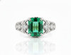 2.80 carat Octagon Natural Emerald And Diamond Engagement Ring in 18k gold Gift For Her