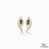 Marquise Emerald and Diamond Leaf Drop Earrings in Gold – Natural Emerald Fine Jewelry