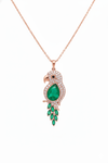 4.50 carat Green Pear Emerald Parrot Pendant Dazzling Gold Pendant for Elegant Style