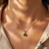 Round Cut Emerald Diamond Pendant Necklace – Minimalist Fine Jewelry