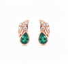 1.80 carat Pear-Shaped Emerald Diamond Cluster Earrings in 14k Gold