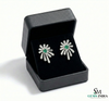 Emerald & Diamond Floral Burst Stud Earrings - Fine Emerald Jewelry