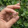 Round Cut Ruby and Diamond Eternity Band Ring - July Birthstone