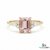 Emerald Cut Morganite & Diamond Engagement Ring in 14k and 18k Gold