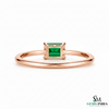 Emerald Cut Green Emerald Solitaire Ring – Minimalist Classic Fine Jewelry Engagement Style