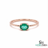 Natural Emerald Solitaire Ring – Oval Cut in 14K Gold