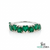 Heart Emerald Wedding Band Ring - Romantic Gemstone Band