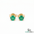 Round Cut Emerald Stud Earrings in 14K Gold Minimal - Fine Jewelry Gift for Women