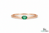 Minimalist Oval Emerald Solitaire Ring - Emerald Engagement Ring