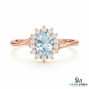 Classic Oval Aquamarine Diamond Engagement Ring