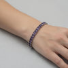 Radiant Emerald-Cut Amethyst Tennis Bracelet for Women