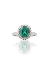 Cushion Cut Natural Emerald 2 carat Engagement Ring in 14K Gold Minimalist Fine Jewelry