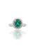 Cushion Cut Natural Emerald 2 carat Engagement Ring in 14K Gold Minimalist Fine Jewelry