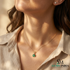 Round Cut Emerald Diamond Pendant Necklace – Minimalist Fine Jewelry