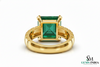 Mens Emerald Octagon Ring: Genuine Zambian Gem, Solid Gold