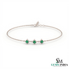 Minimal Round Emerald Trio Bracelet – Elegant Everyday Jewelry