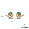 Pear Shape Emerald Earrings with Diamond Swirl – Fine Gold Jewelry